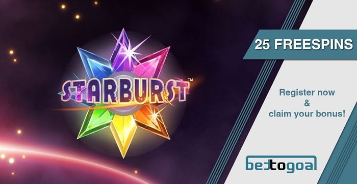 25 free spins on Starburst (Netent)