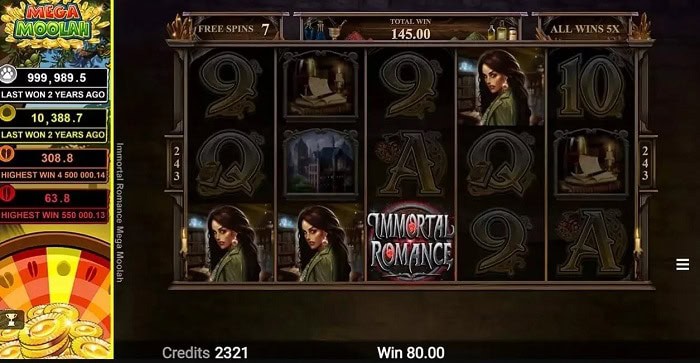 Immortal Romance Jackpot Slot Free Spins