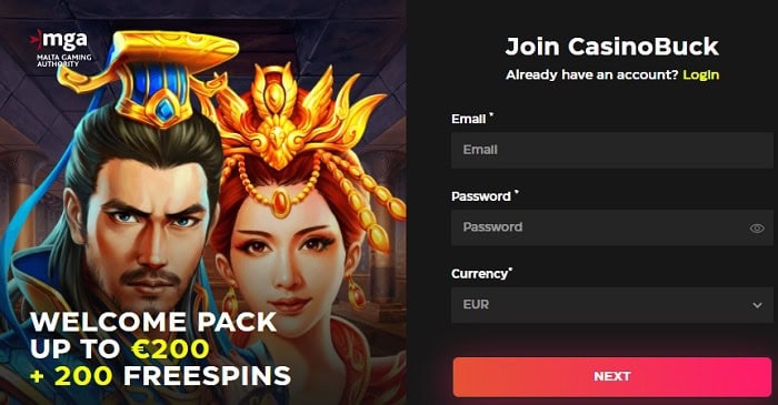 Get 200 free spins on registration! 