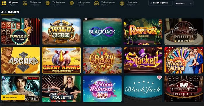 Play games with free spins! 