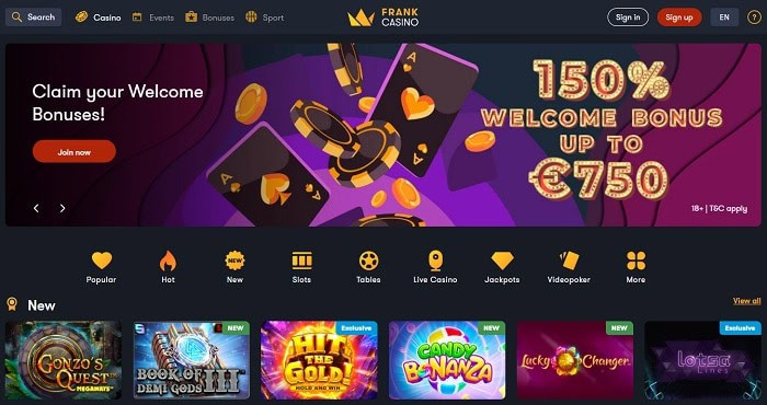 FrankCasino.com Free Bonus 