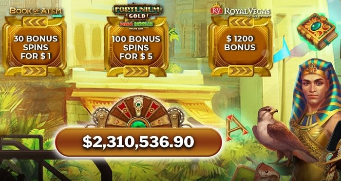 Royal Vegas 30 free spins on $1 deposit 