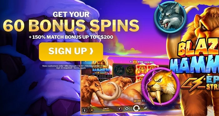 Play 60 bonus spins after sign up! 