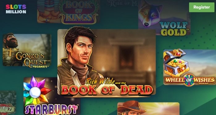 Get 100 free spins on Book of Dead! 