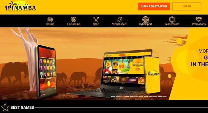 Main Page of the casino 