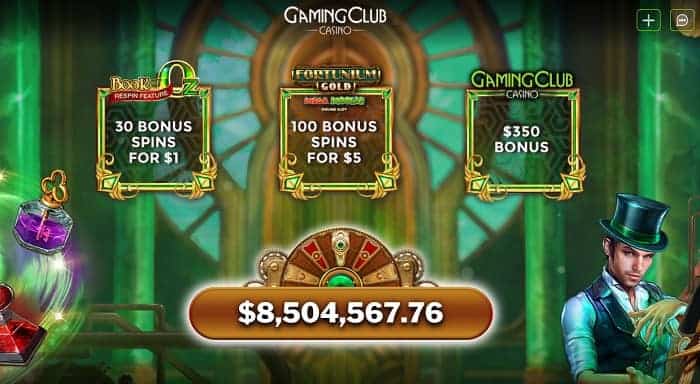 30 bonus spins on Book of Oz or 100 bonus soins on Fortunium Gold 