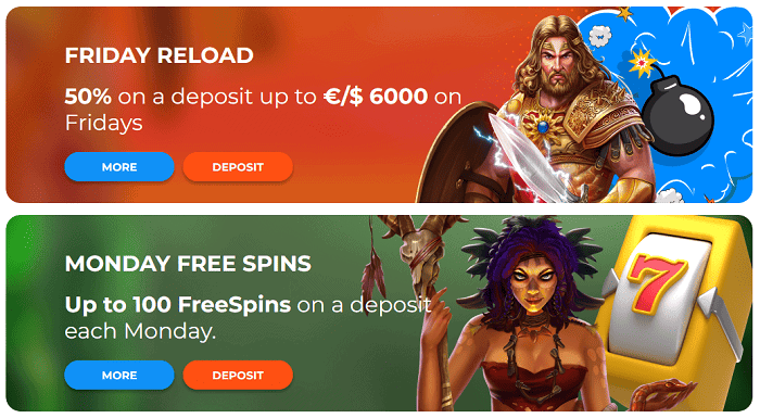 Friday Reload and Monday Free Spins 