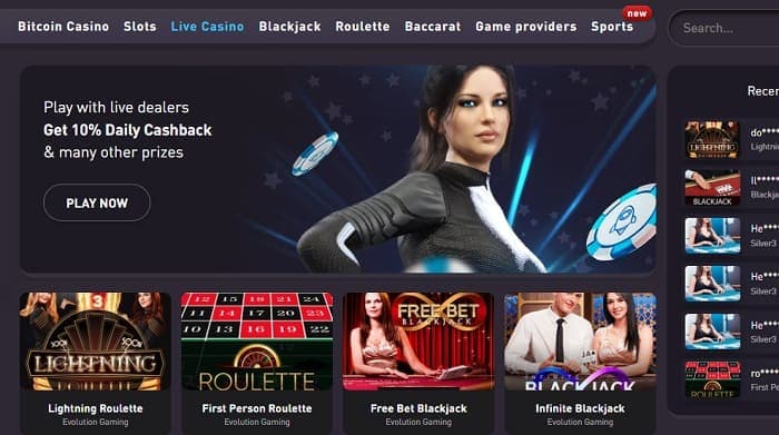 Live BTC Casino 