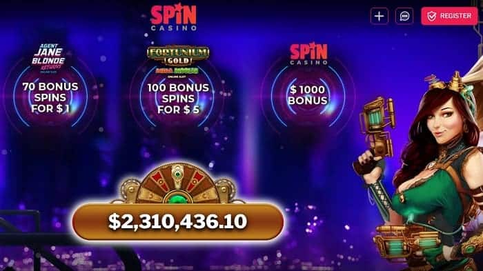 SpinCasino.com 100 gratis spins 