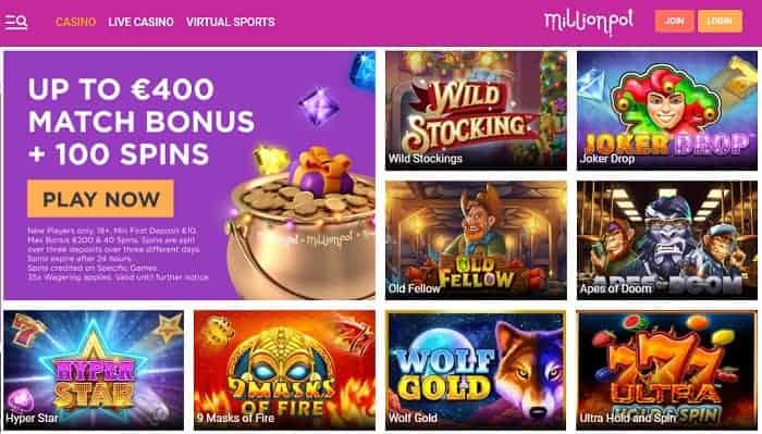 Get 400 EUR and 100 Free Spins! 