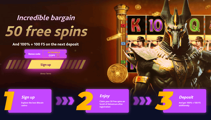 50 exclusive free spins on slots 