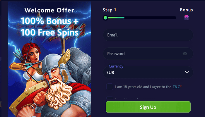 Sign Up and Play Now 