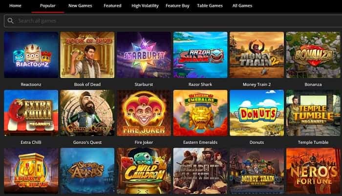 Best slots and table games 