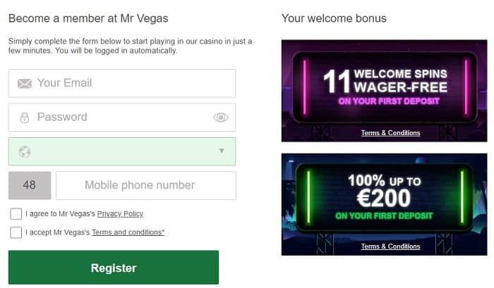 Register at MrVegas.com