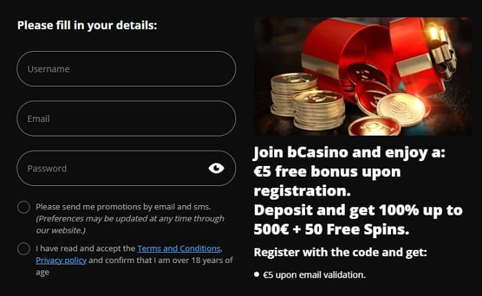 Register now and get free bonuses! 