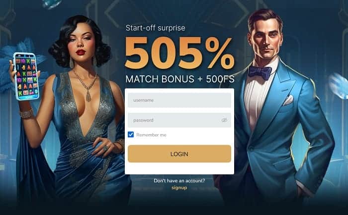 Claim 505% bonus on first deposit! 