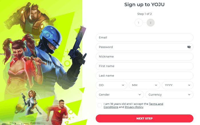 Yoju Web Sign Up Form