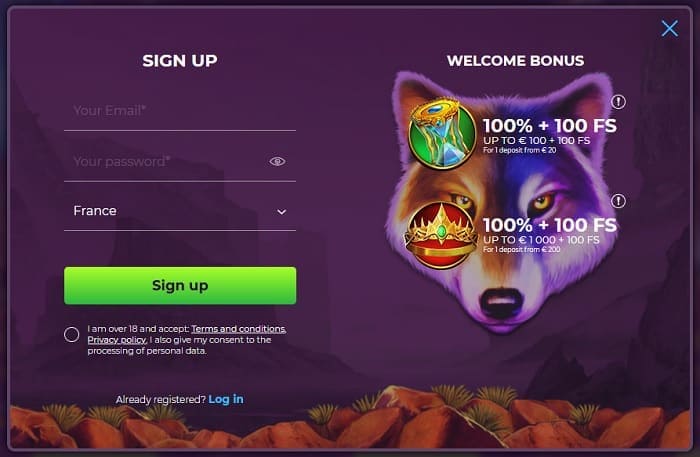 Claim a 100% bonus and 100 gratis spins!