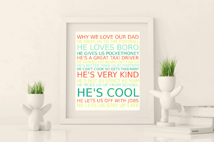 Amazing frugal and free Fathers Day Gift. #freeprintable #fathersday #frugalgift #homemadegift