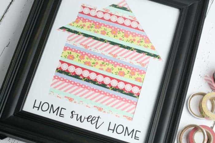 Washi Tape Home Sweet Home Sign Craft