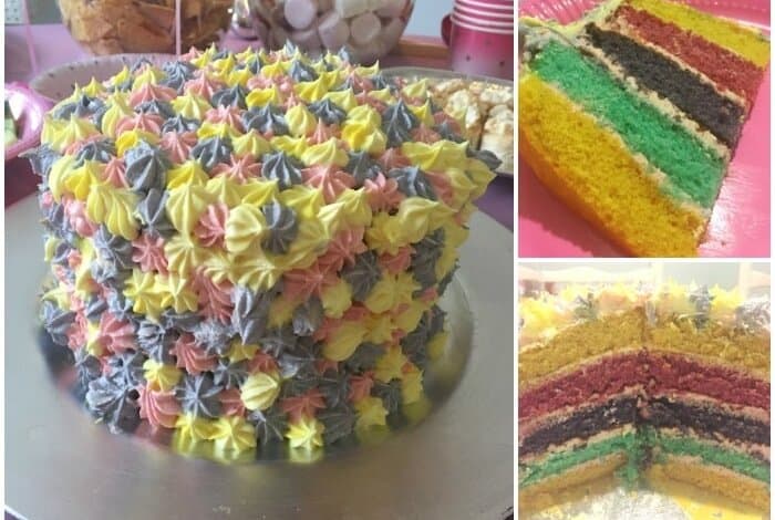 Homemade Rainbow Layer Birthday Cake....