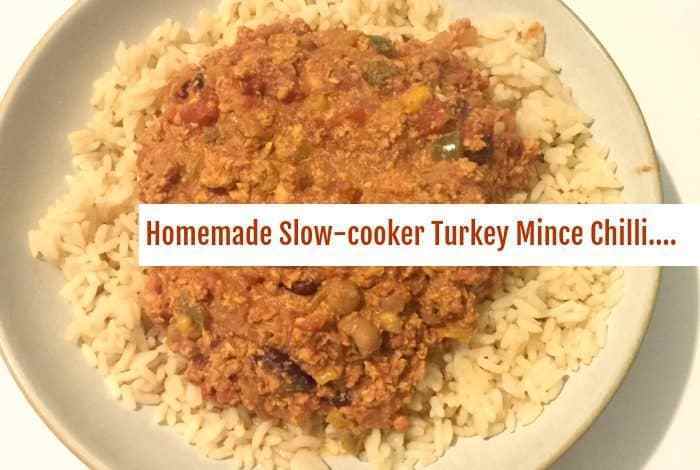 Slow cooker turkey mince chilli.