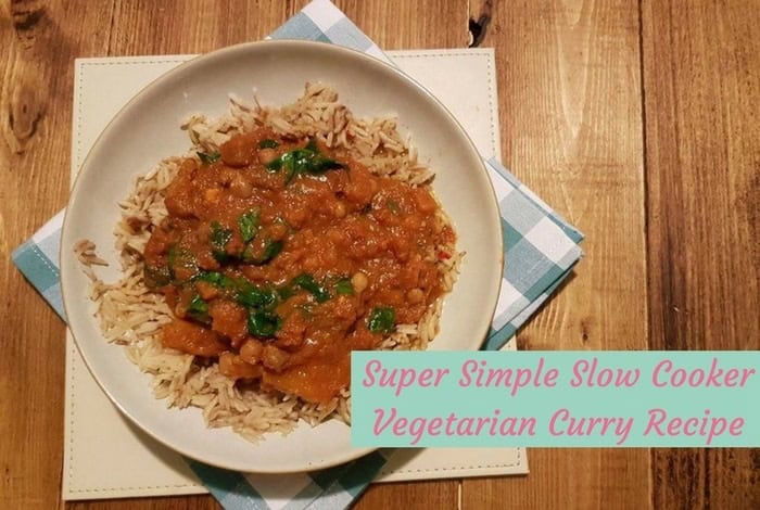 Super Simple Slow Cooker Vegetarian Curry Recipe....