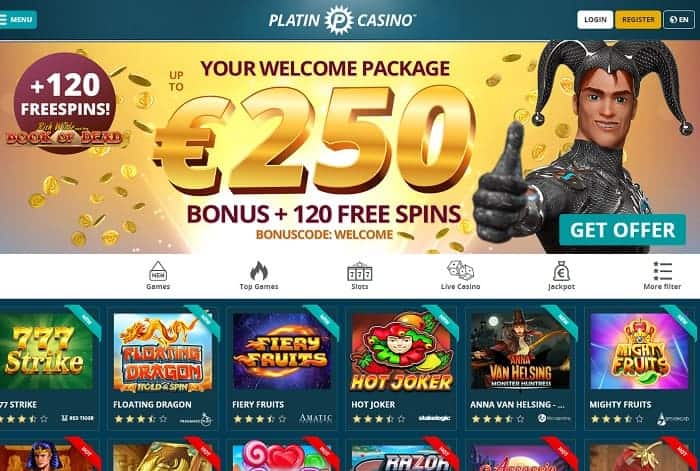 Get 250 EUR and 120 free spins! 