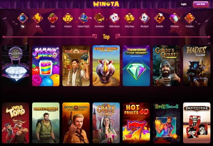 Winota Casino Website Free Play Bonus 