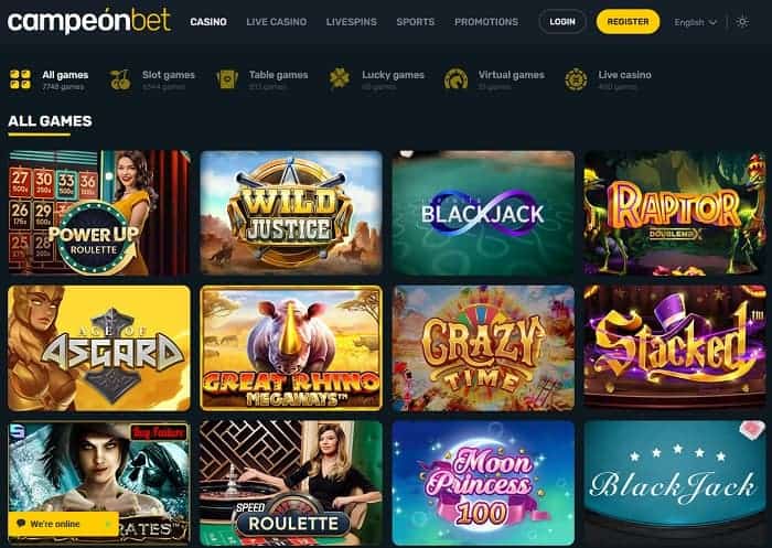 Open your account at Campeon Casino