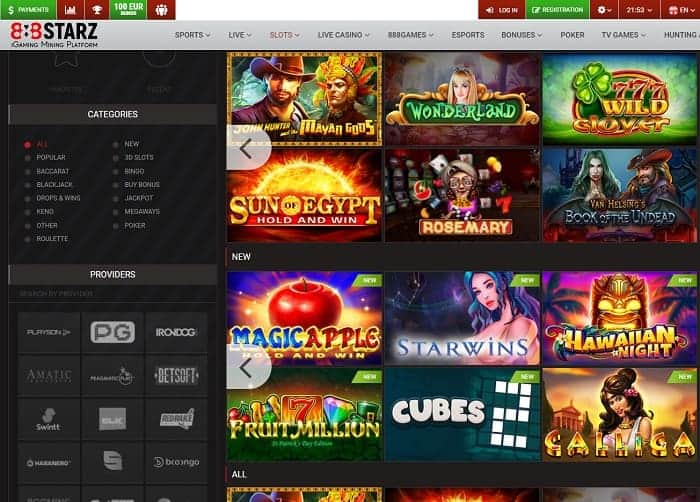 888STARZ Casino Website Review 