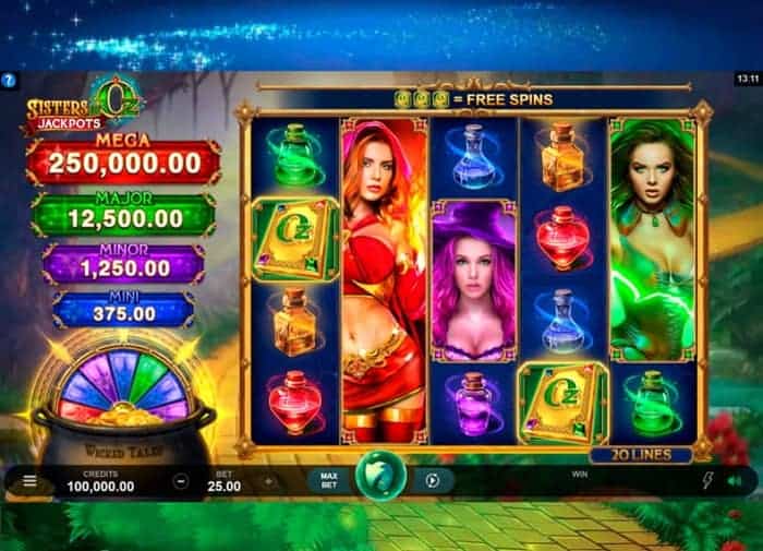 Sisters of Oz Free Spins Game 