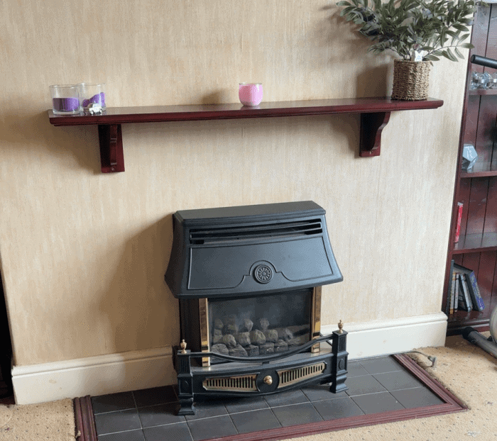 Living room upcycle on a budget - fireplace