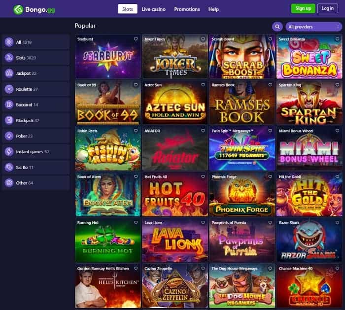 Bongo Casino Website Review