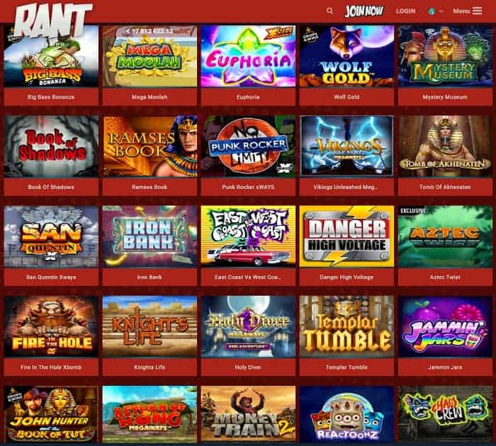 Rant Casino Register and Log In