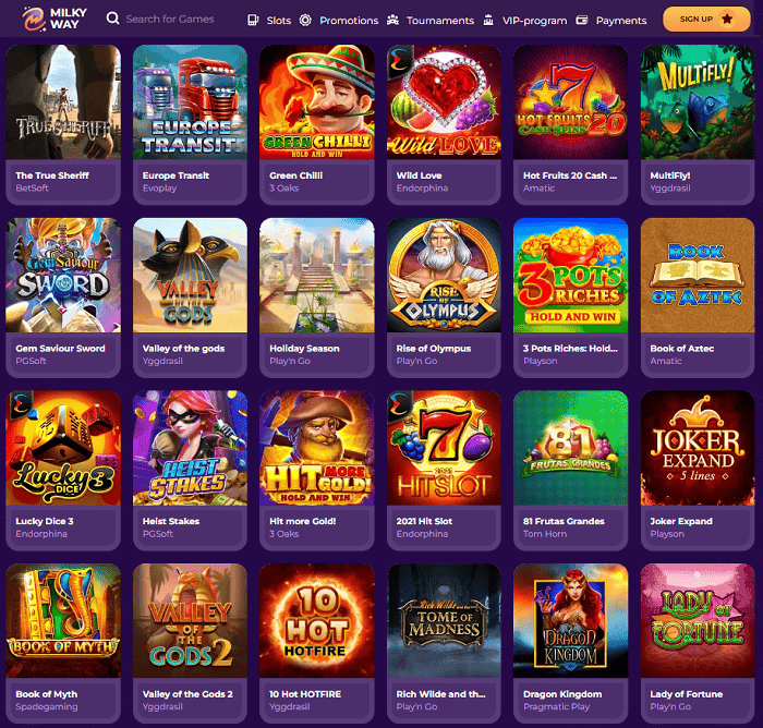 Milky Way Casino Review Page