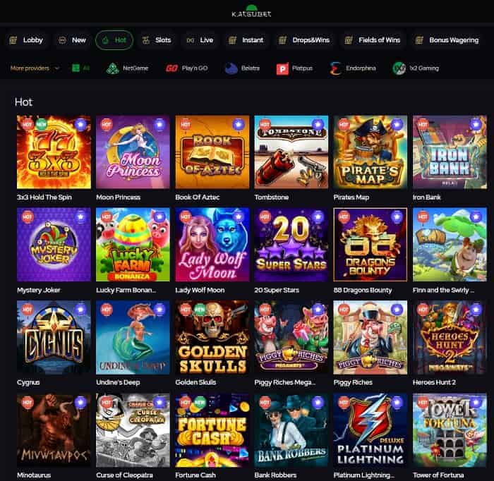 KatsuBet Casino 50 free spins bonus no deposit required