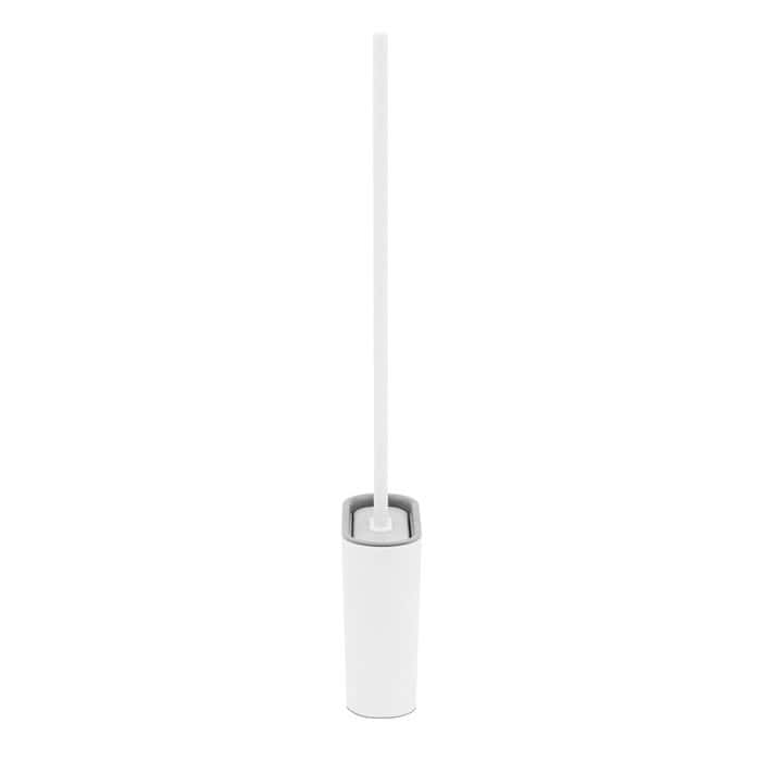modern TPR flexible silicone white toilet brush set for hygienic toilet bowl cleaning