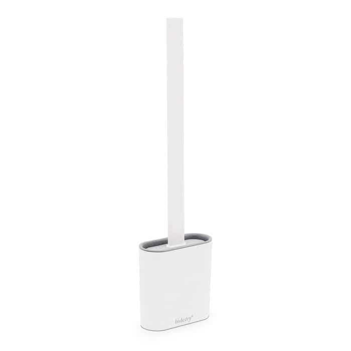modern TPR flexible silicone white toilet brush set for hygienic toilet bowl cleaning