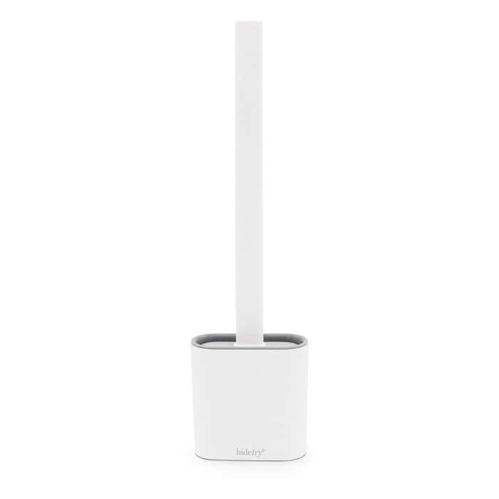 modern TPR flexible silicone white toilet brush set for hygienic toilet bowl cleaning