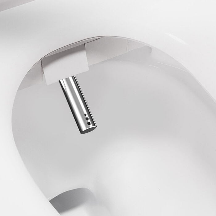 bidetry LX bidet toilet seat nozzle spraying water