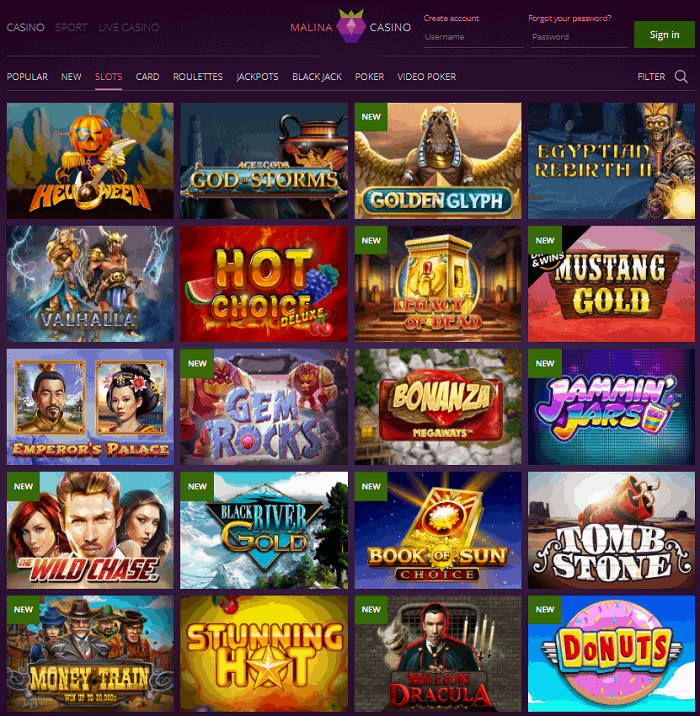 Malina Casino Website Review 