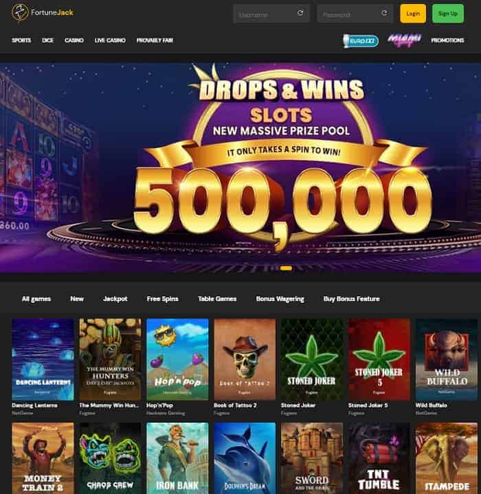 FortuneJack Casino Website