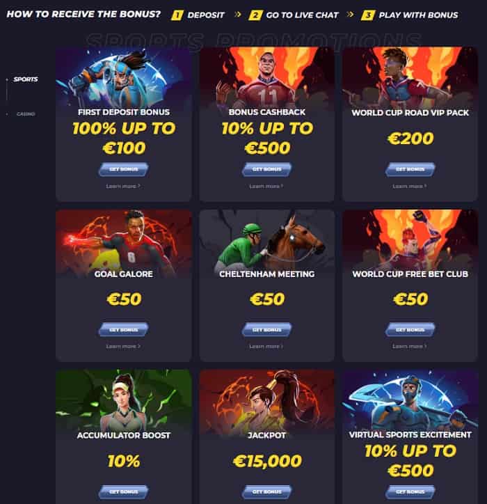 Choose from latest casino bonuses! 