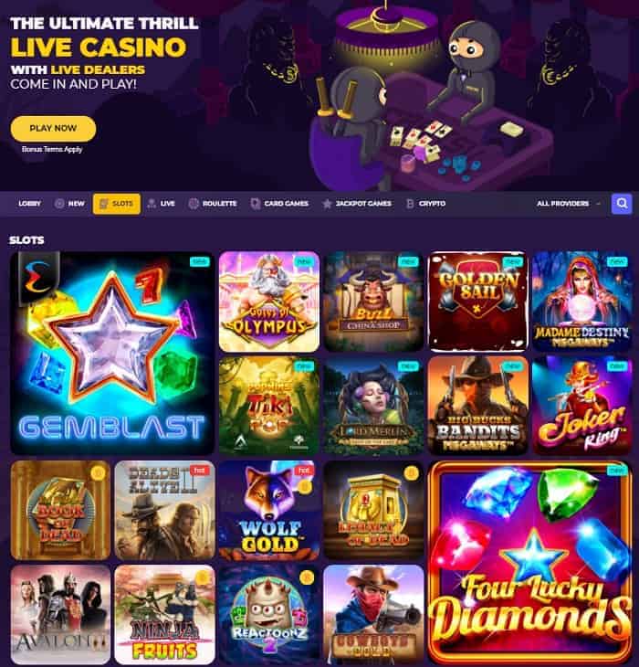 Live Games and Slots