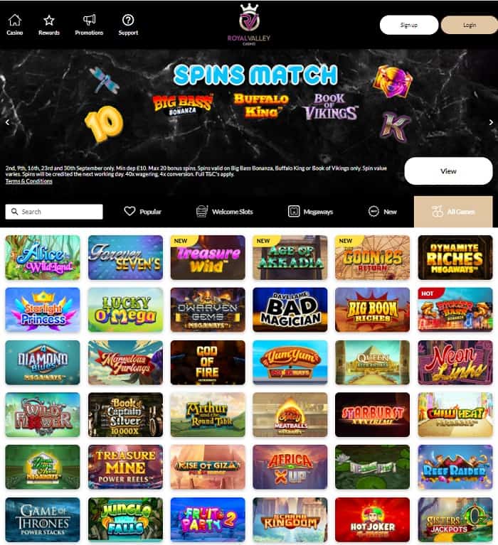 Royal Valley 150 free spins