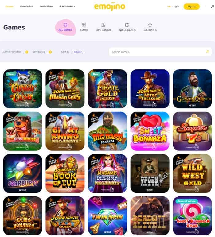 Emojino Casino Website Review 