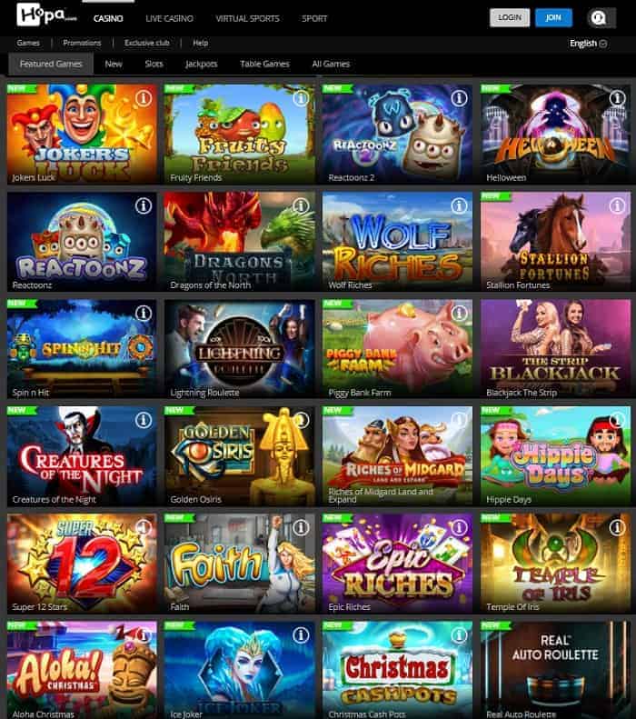 Hopa.com Casino free spins no deposit bonus 