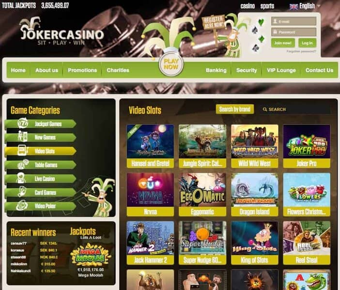 JokerCasino free spins bonus