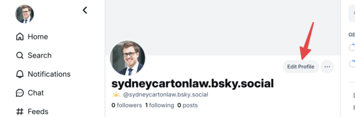 Bluesky: edit your profile